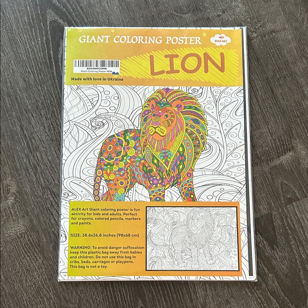 ALEX Art Giant Coloring Poster - Lion